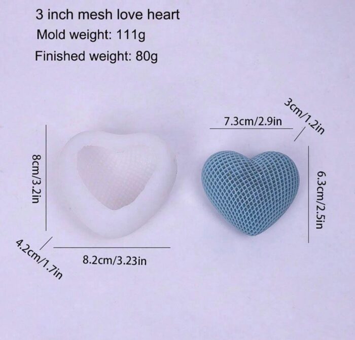 woven heart big candle mould