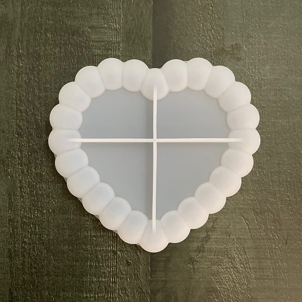Heart Shape Bubble Tray mould for Terra Art / Concreate Mould