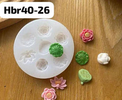 7 cavity leaf lotus mould