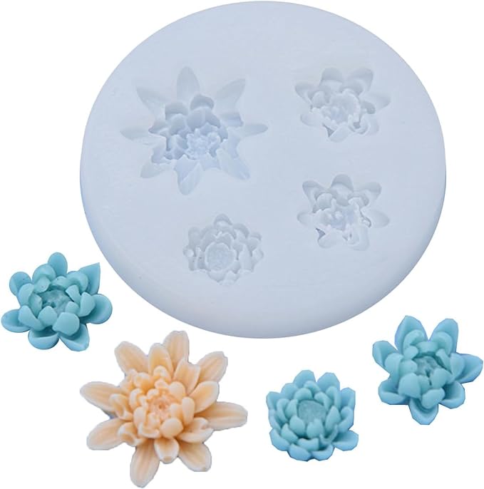 4 Cavity Lotus Candle Mould