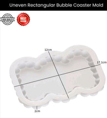 Uneven Rectangle Bubble Tray Mould for Resin and Terra Art for Coaster