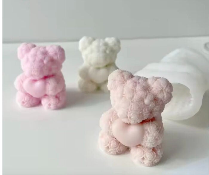 rose teddy heart mould(5.9*5.2*6.6 cm)