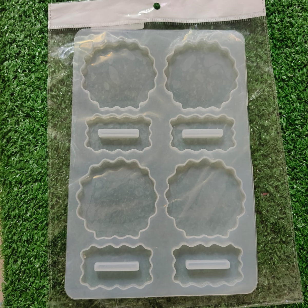 4 cavity agate with agate stand - 2 inch size of round