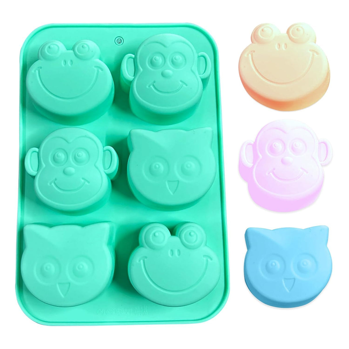 6 cavity cartoon animal head mould