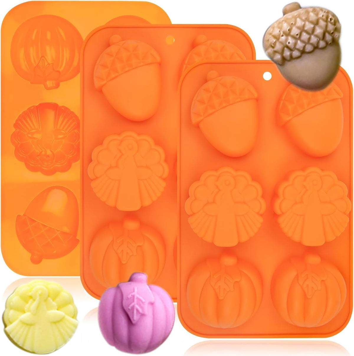 6 cavity pumpkin mix silicon mould