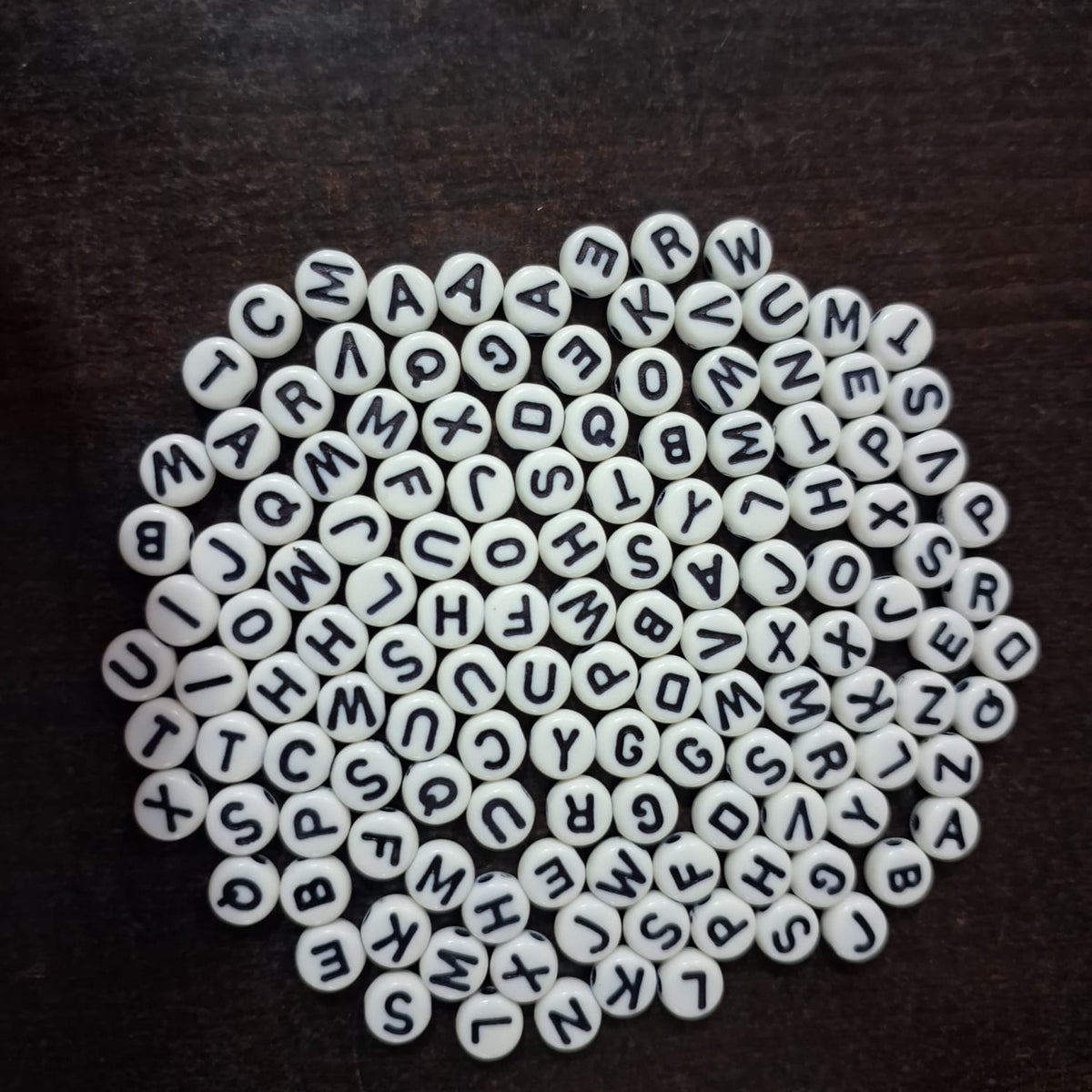 Alphabet Beads Mix White Colour