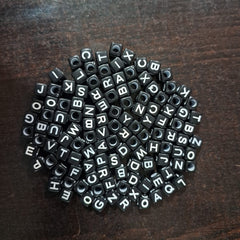 Alphabet Beads Mix Black Colour
