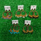 Golden Round Shape Jhumka Resin Earrings With Beads (any one)
