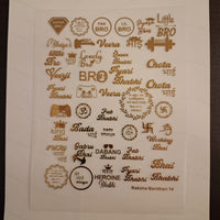 Rakhi Metalic Golden Insert Sheet A6