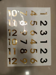 Number embossed sticker sheet A4 (geb-002)