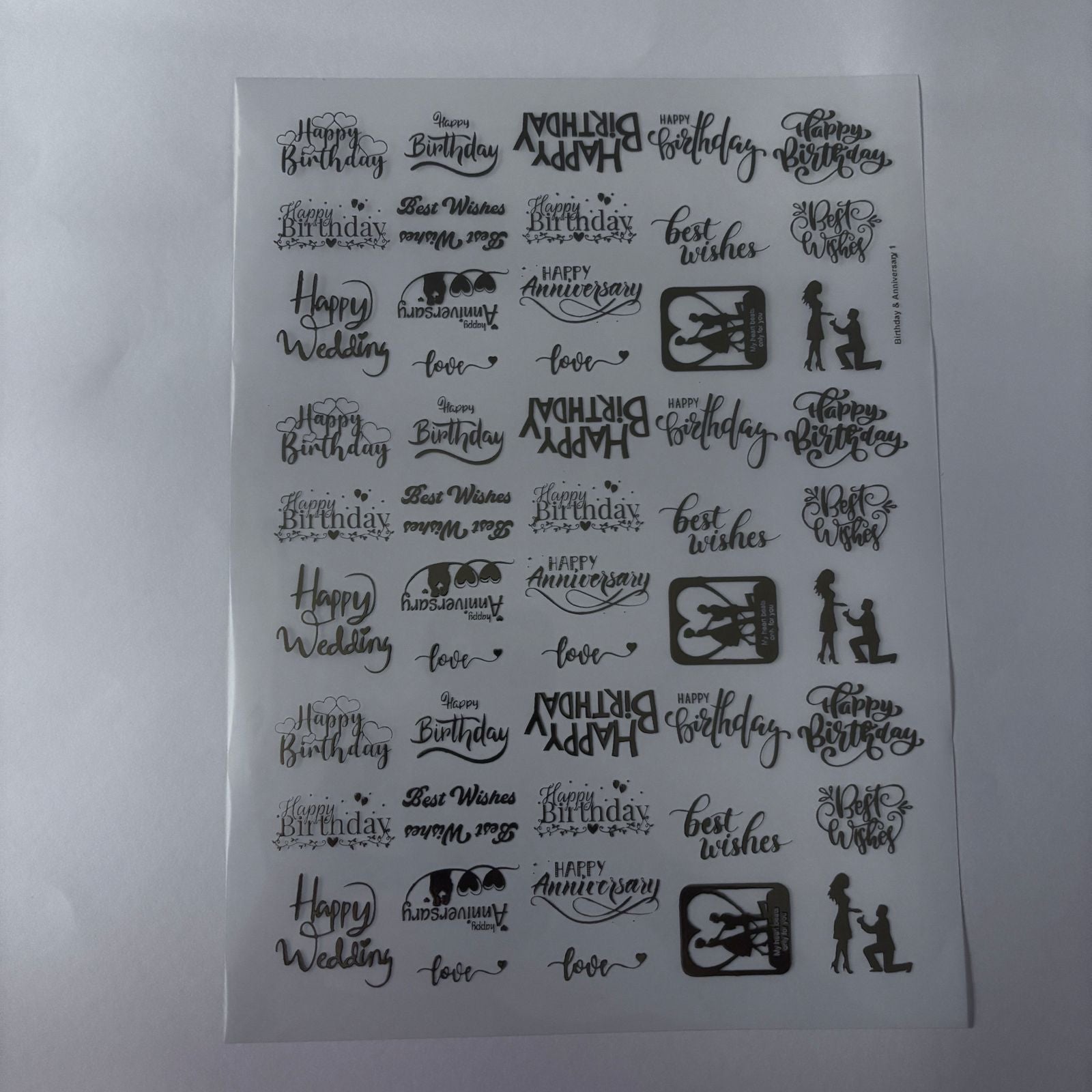 birthday anniversary metal insert sheet for resin art