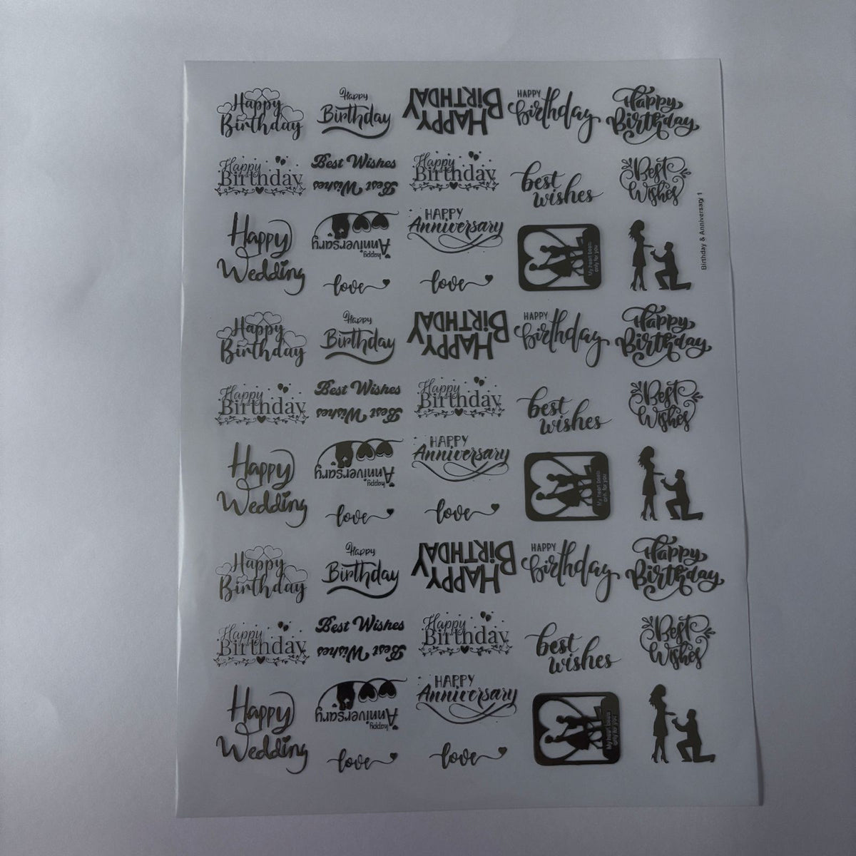 birthday anniversary metal insert sheet for resin art