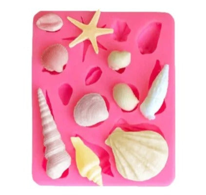 14 cavity sea shell silicone mould for resin art and DIY ocean theme craft making