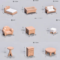 Miniature Home Mini Furniture Set Beige 1480384-B
