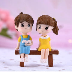 Miniature couple 1481020-B figurine for resin art fairy garden dollhouse DIY miniature crafts India