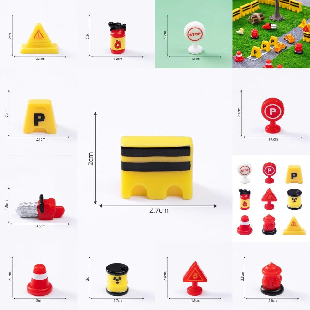 Miniature road safety signs 1482262 for model making resin art diorama dollhouse DIY miniature projects India