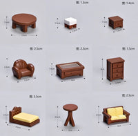 Miniature Home Mini Brown Furniture Set 1480384-C