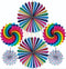 Rainbow Theme Paper Fans Decoration Set for Birthday & Party Décor