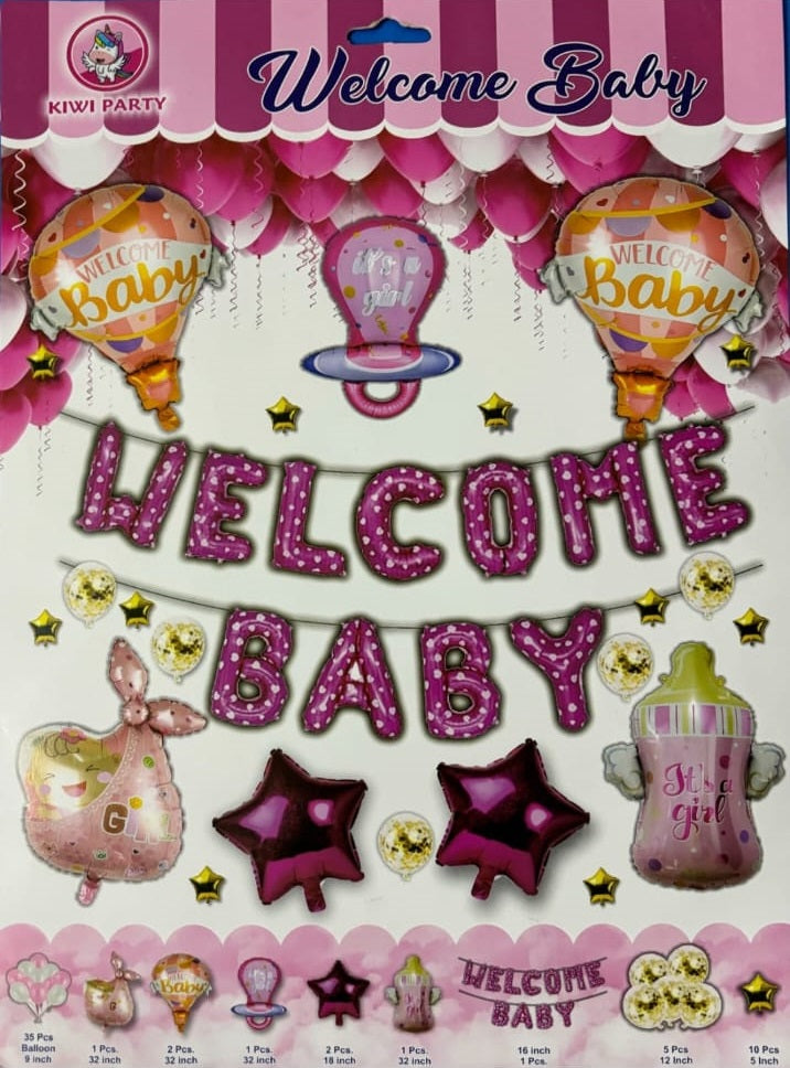 Welcome baby combo decoration kit for newborn celebration and baby shower party décor