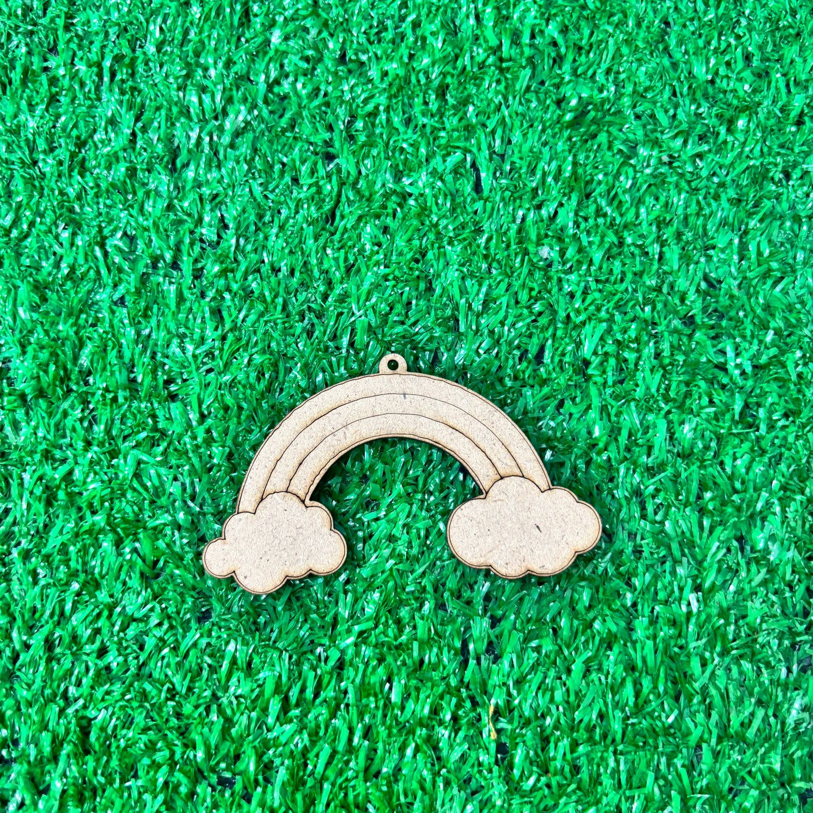 Rainbow theme MDF keychain 3 inch wooden blank for DIY resin art painting and craft projects
