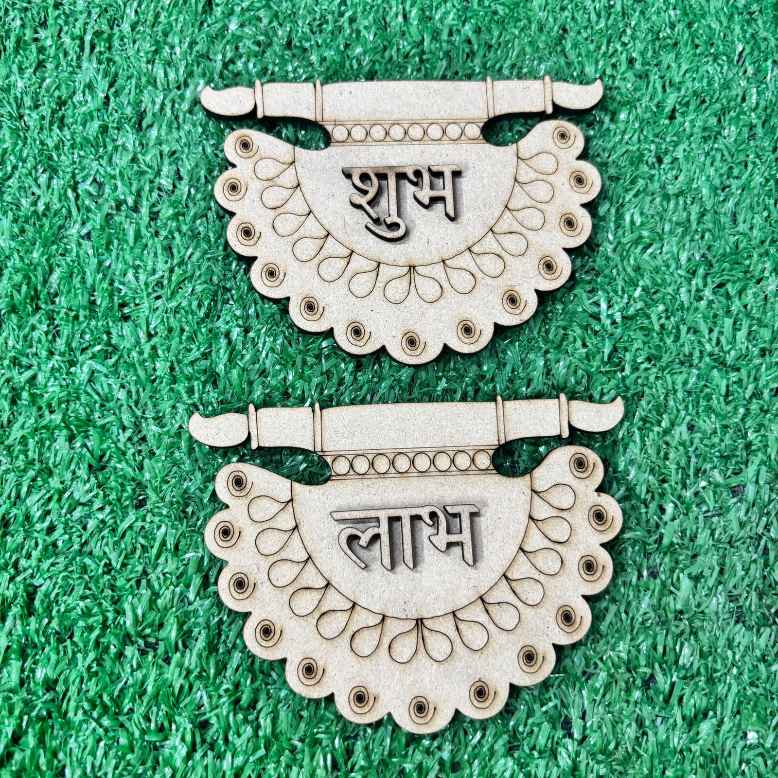 Shubh Labh premarked MDF base for resin art acrylic painting festive decor and DIY craft projects