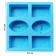 6 Cavity Mix Pattern Soap Mould