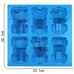 6 cavity assorted trucks and construction vehicle silicone mould for resin art, clay crafts, fondant, chocolate making and DIY projects