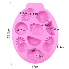 6 cavity mixed fruits silicone mould for resin art, polymer clay, fondant, chocolate making, soap crafting and DIY art projects