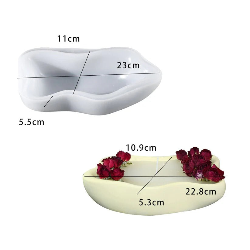 Irregular shape storage bowl tray silicone mould for resin art, jesmonite decor, concrete crafts, jewelry storage and DIY home decoration projects