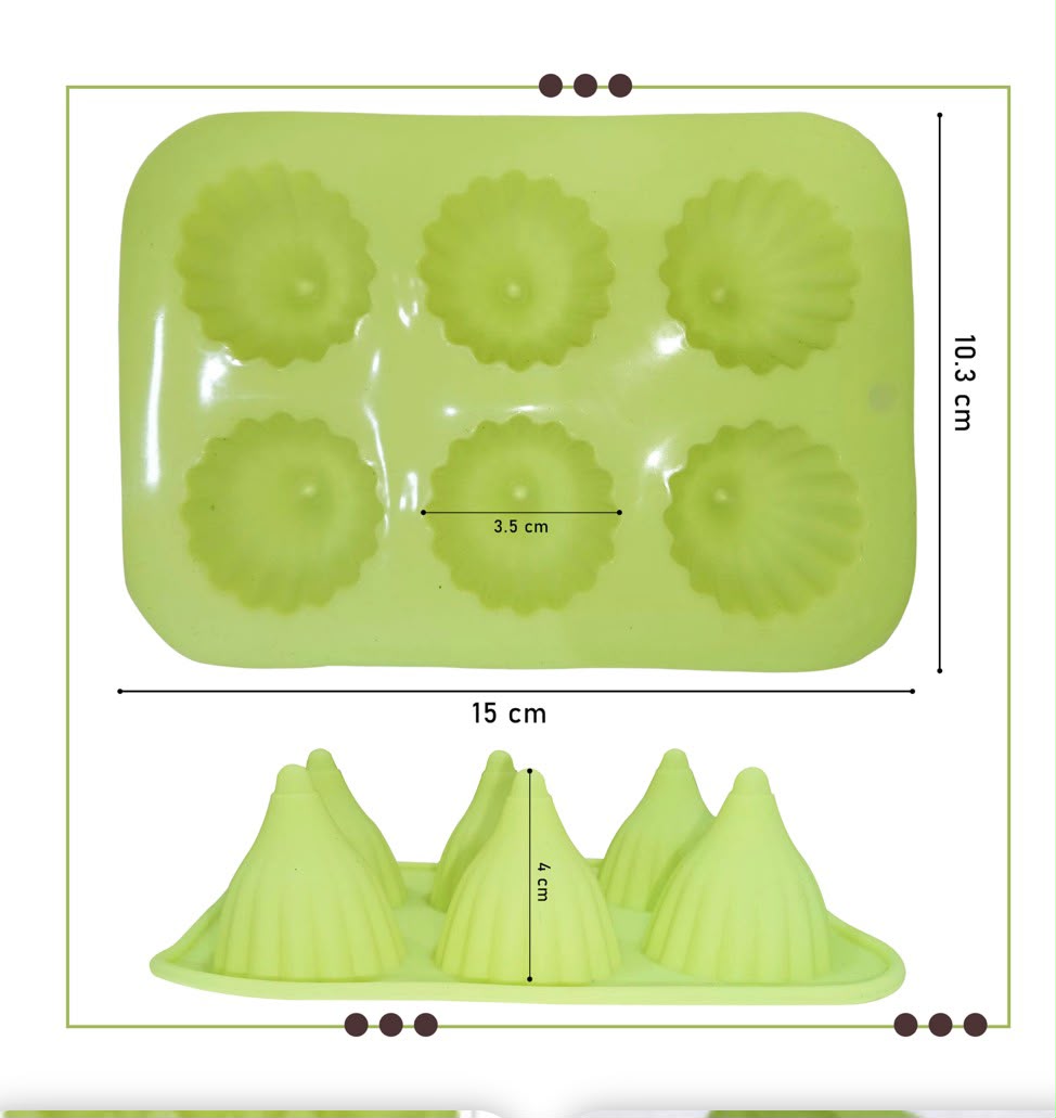 6 Cavity Modak Candle Mould