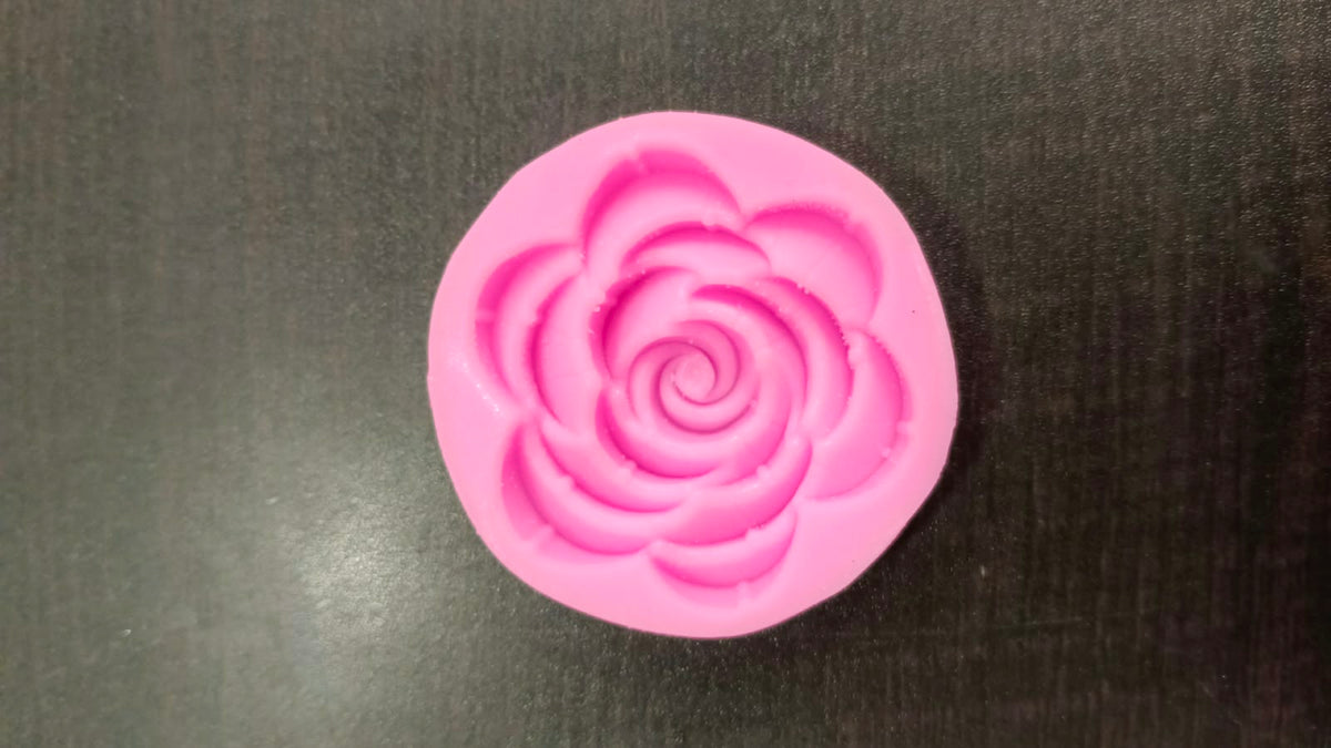 small rose flat pink candle embed mould