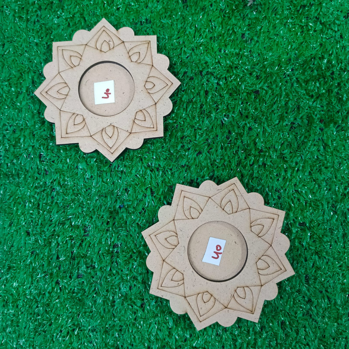Small MDF Rangoli (Around 4 Inch) - Pack of 2