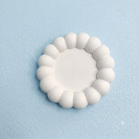 Concrete Bubble Round Tray – Handmade Cement Pearl Border Coaster & Trinket Dish