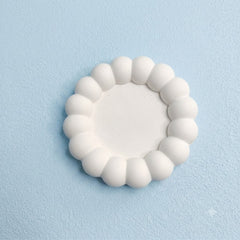Concrete Bubble Round Tray – Handmade Cement Pearl Border Coaster & Trinket Dish