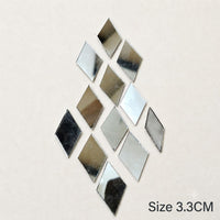 Large Diamond Mirror Pieces 3.3 cm | Rhombus Shaped Glass Mirrors for Lippan Art, Wall Decor, Mosaic & DIY Craft