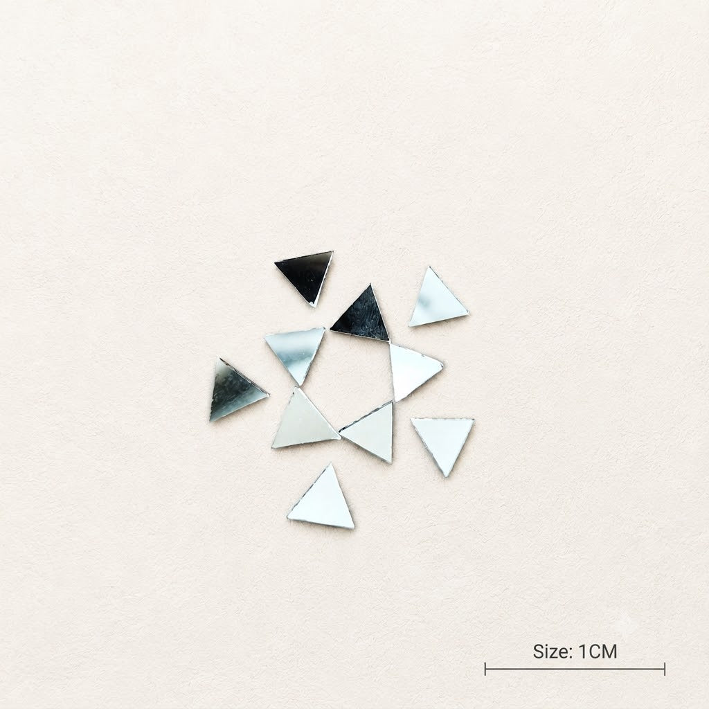 Mini Triangle Mirror Pieces 1 cm | Tiny Glass Mirrors for Resin Art, Mosaic, Lippan Art & DIY Craft