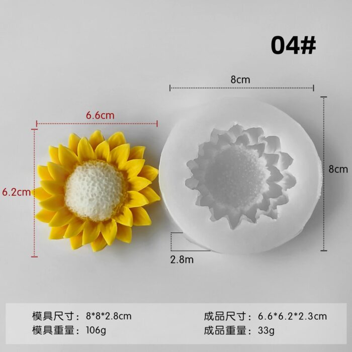 Big Sunflower Shape flower Candle Mould
