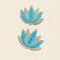 Turquoise Zardozi Lotus Patch Set of 2 – Handmade Gold Bead & Thread Work Applique for Dupatta, Blouse & Craft