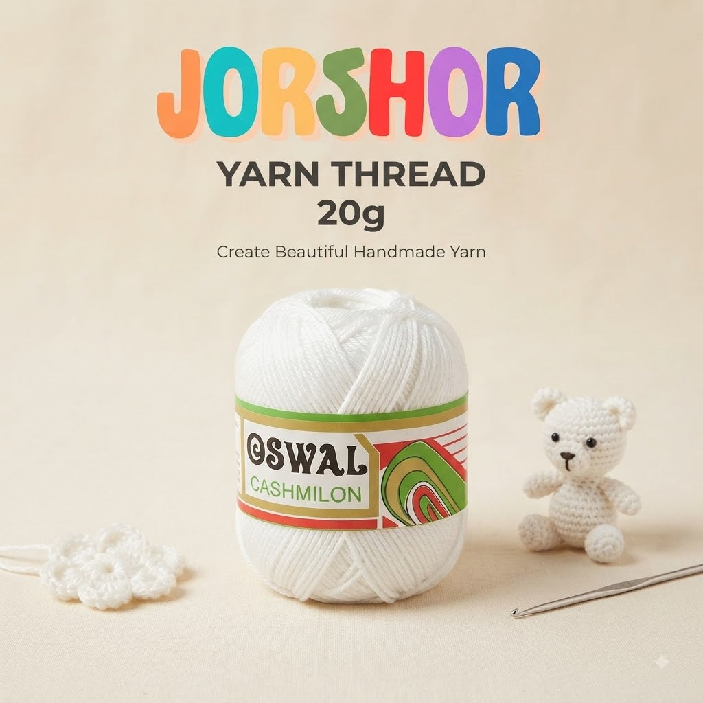 Oswal Cashmilon Yarn Thread – 20g ( White Colour )