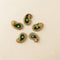 Green Velvet Paisley Motif Pack of 5 – Handmade Gold Bead & Stone Border Kairi Applique for Rakhi, Craft & Decor