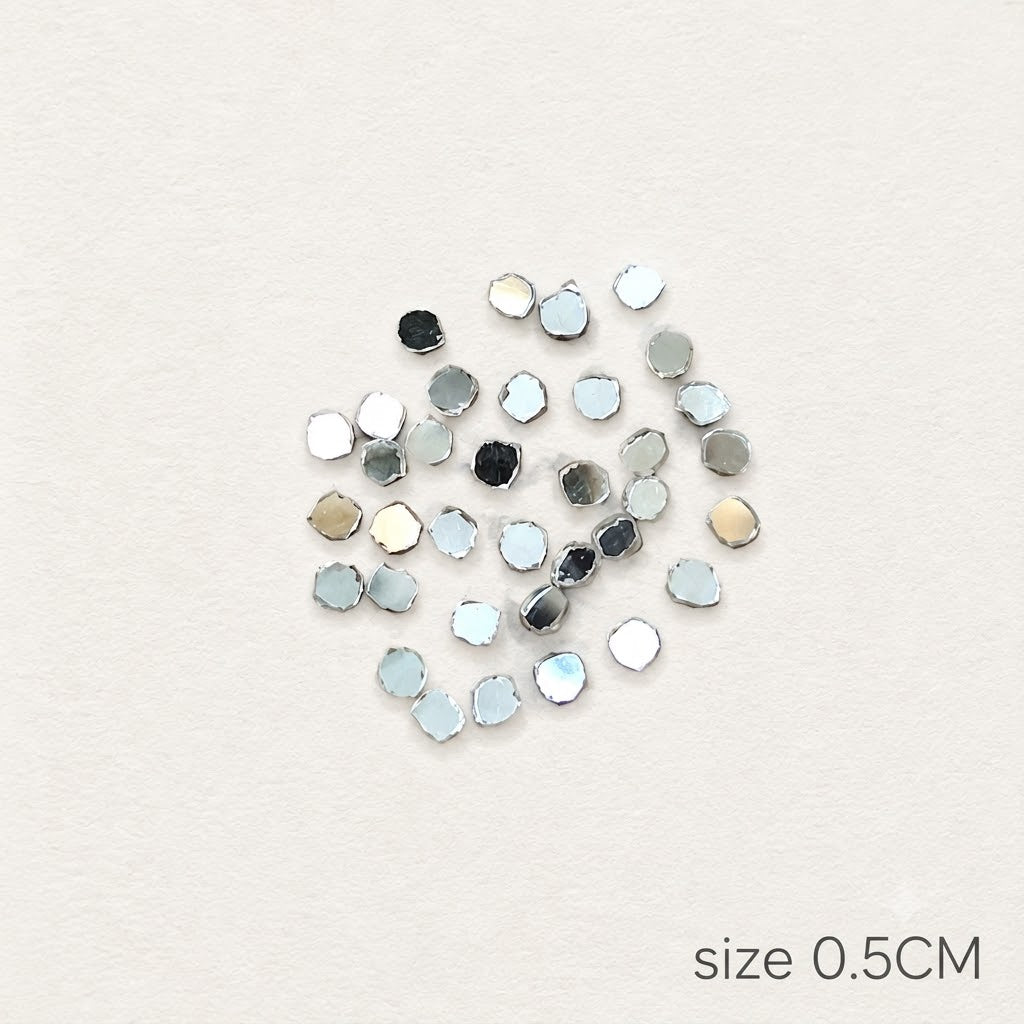 Ultra Mini Round Mirror Pieces 0.5 cm | Tiny Glass Mirror Dots for Resin Art, Nail Art, Jewellery & DIY Craft