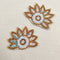 Sequin Flower Patch Set of 2 – Handmade Rose Gold Bead & Iridescent Sequin Applique for Dupatta, Blouse & Craft
