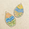 Pastel Sequin Leaf Patch Set of 2 – Handmade Beaded Applique with Pearl Border for Dupatta, Blouse & Craft