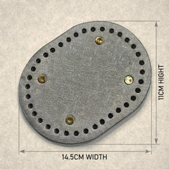 Oval Purse Bottom Base – 14.5cm Bag Base with Sew Holes and Metal Feet
