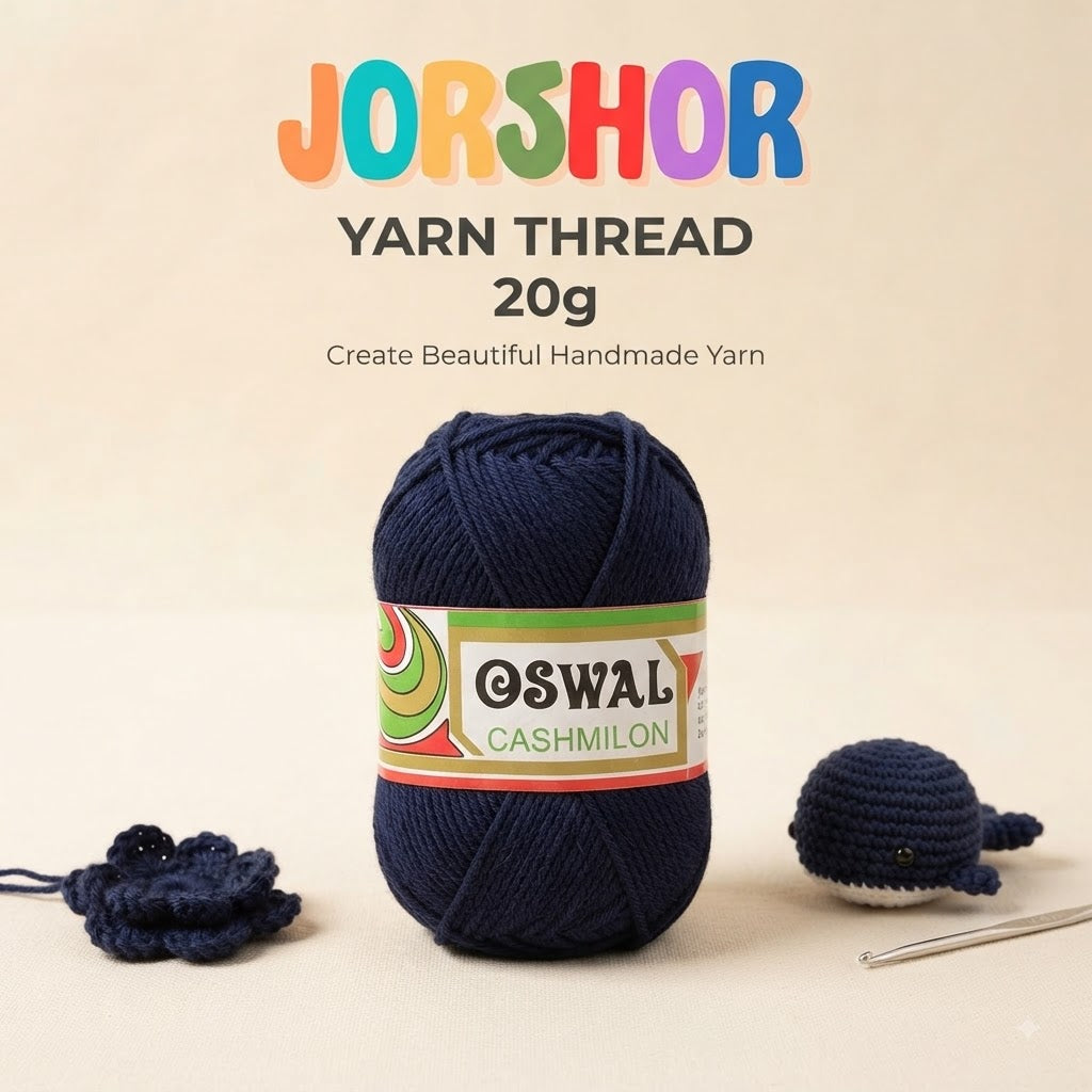 Oswal Cashmilon Yarn Thread – 20g ( Dark Naevi Blue Colour )