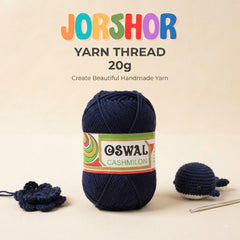 Oswal Cashmilon Yarn Thread – 20g ( Dark Naevi Blue Colour )