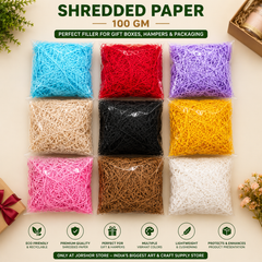 Shredded Paper Filler 100 GM for Gift Boxes, Hampers & Packaging (single color)