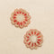 Red Mirror Flower Patch Set of 2 – Handmade Pearl Beaded Applique with Red Thread Work for Dupatta, Blouse & Craft