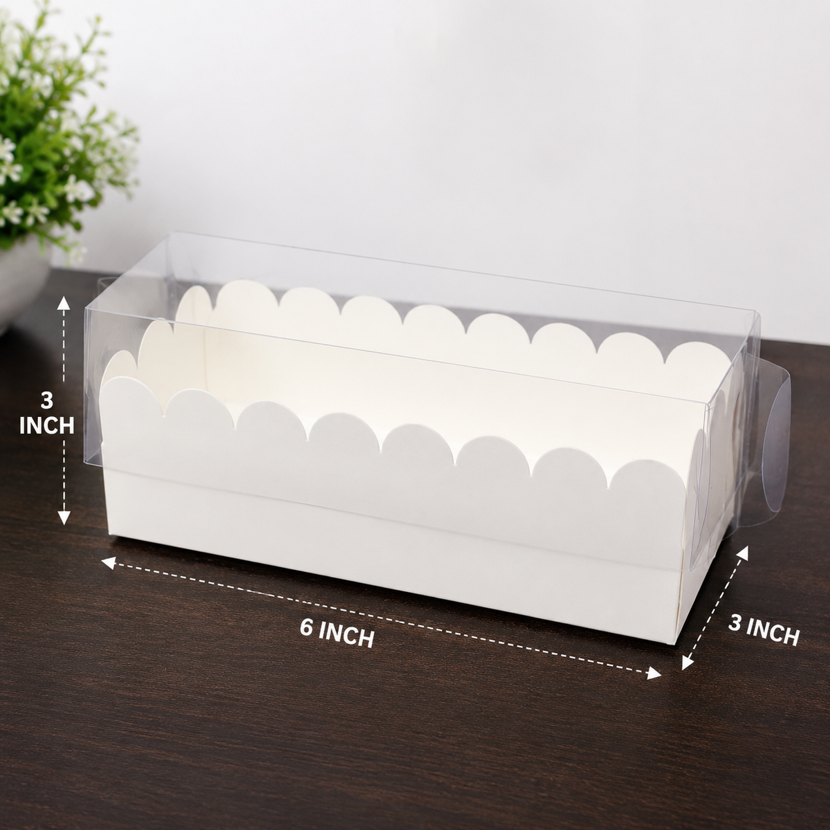 Big box with transparent PVC lid 6x3 inch pack of 10 for chocolates, cookies, dry fruits, return gifts, hampers and premium gift packaging