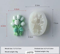 Flat Tulip Bouquet Flower Candle Mould